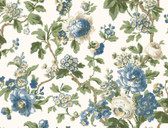 VP1352 - Beatrix Blue Vintage Floral Wallpaper