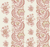 VP1304 - Beaumont Ruby Floral Stripe Wallpaper