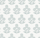 VP1431 - Souci Light Blue Marigolds Wallpaper