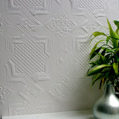 RD0655 - Seymour White Paintable Supaglypta Wallpaper