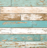 2922-22318 - Levi Turquoise Scrap Wood Wallpaper