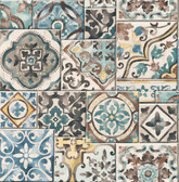2922-22315 - Estrada Blue Marrakesh Tiles Wallpaper