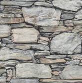2922-22304 - Cesar Grey Stone Wall Wallpaper