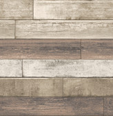 2922-22347 - Porter Coffee Weathered Plank Wallpaper