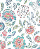 2744-24109 - Tropez Teal Jacobean Wallpaper