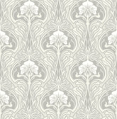 2970-26149 - Mucha Off White Botanical Ogee Wallpaper