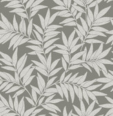 2970-26123 - Morris Dark Grey Leaf Wallpaper