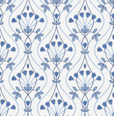 2970-26148 - Dard Blue Tulip Ogee Wallpaper