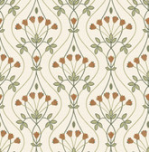 2970-26146 - Dard Green Tulip Ogee Wallpaper