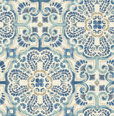 2540-24046 - Florentine Blue Tile Wallpaper