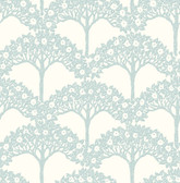 2970-26111 - Dawson Turquoise Magnolia Tree Wallpaper