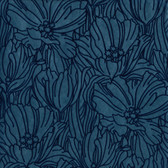 2970-87356 - Selwyn Flock Dark Blue Floral Wallpaper