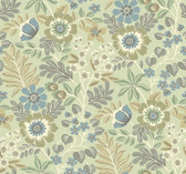 2970-87532 - Voysey Green Floral Wallpaper