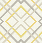 2901-22652 - Saltire Emile Yellow Lattice Wallpaper