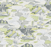 2901-87508 - Joy De Vie Green Toile Wallpaper