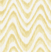 2901-25409 - Bargello Yellow Faux Grasscloth Wave Wallpaper