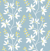 2901-25442 - Linnea Elsa Light Blue Botanical Trail Wallpaper