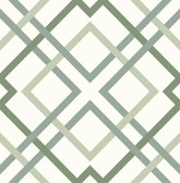 2901-25437 - Saltire Emile Green Lattice Wallpaper
