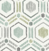 2901-25435 - Borneo Light Green Geometric Grasscloth Wallpaper