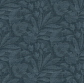 2971-86153 - Lei Navy Etched Leaves Wallpaper