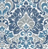 2793-24731 - Garden of Eden Blue Damask Wallpaper