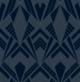 4198-87402 - Allenby Indigo Flocked Wallpaper