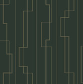 4198-27814 - Anson Evergreen Deco Detailing Wallpaper