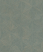 4202-571271 - Anara Teal Geo Faux Grasscloth Wallpaper