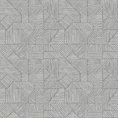 4177-83302 - Crescendo Dark Grey Block Geometric Wallpaper