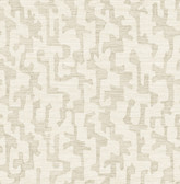 4177-27703 - Cipher Beige Geometric Faux Grasscloth Wallpaper
