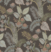 4173-27647 - Geneva Chocolate Peacock Paradise Wallpaper