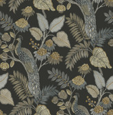 4173-27646 - Geneva Black Peacock Paradise Wallpaper