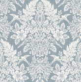 4173-27623 - Finch Light Blue Woodland Damask Wallpaper