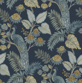 4173-27643 - Geneva Dark Blue Peacock Paradise Wallpaper