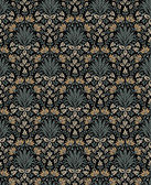 4173-27630 - Woodbury Black Floral Damask Wallpaper