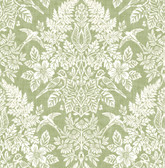 4173-27620 - Finch Light Green Woodland Damask Wallpaper