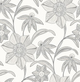 4172-27514 - Star Flower Charcoal Floral Trail Wallpaper