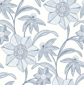 4172-27512 - Star Flower Blue Floral Trail Wallpaper