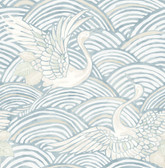 4172-27498 - Egret Sky Blue Tidal Dance Wallpaper