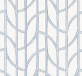 4172-82010 - Salvo Navy Curved Contours Wallpaper