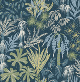4172-27482 - Everglades Teal Botanical Wallpaper