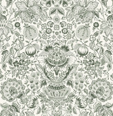 4147-27375 - Blanche Dark Green Floral Damask Wallpaper