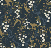 4147-80010 - Linden Navy Jungle Canopy Wallpaper
