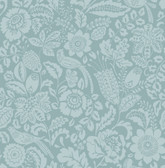 4147-27363 - Marta Teal Floral Trail Wallpaper