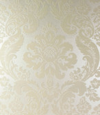 4147-87390 - Shadow Cream Flocked Damask Wallpaper