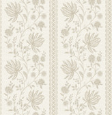 AST6350 - Edgemoor Taupe Jacobean Stripe Wallpaper