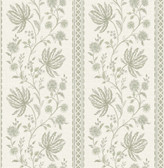 AST6349 - Edgemoor Sage Jacobean Stripe Wallpaper