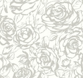 4135-72709 - Nelda Silver Rose Wallpaper