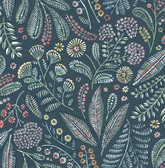 4135-27295 - Briar Teal Floral Wallpaper