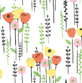 4135-27276 - Mabel Yellow Floral Field Wallpaper